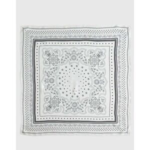 Madewell White Black 100% Silk Paisley Star Bandana Scarf NS765 NEW